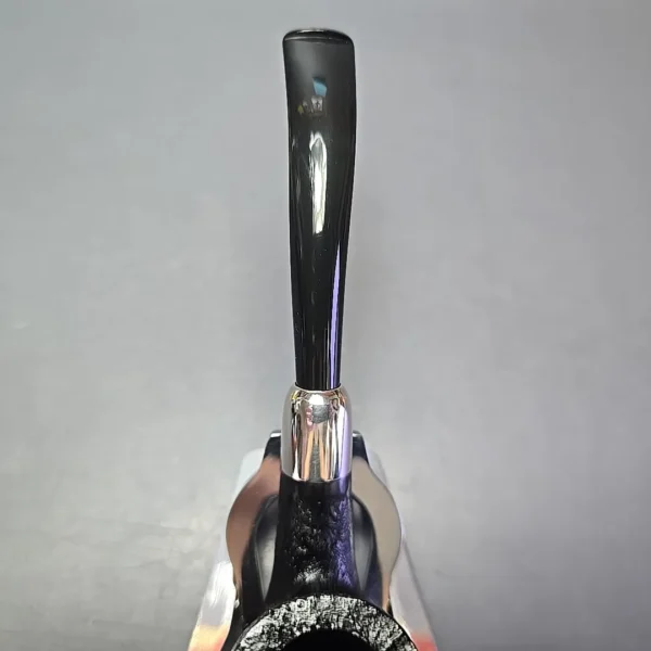 MBSD Briars Timeless Traditions 2 Sandblasted Bent Billiard w/ Silver Handmade Briar Pipe, New - Image 7