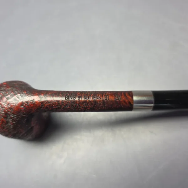 Bruno Nuttens Bing B1 Partially Sandblasted Billiard w/ Aluminum Briar Pipe, New - Image 7