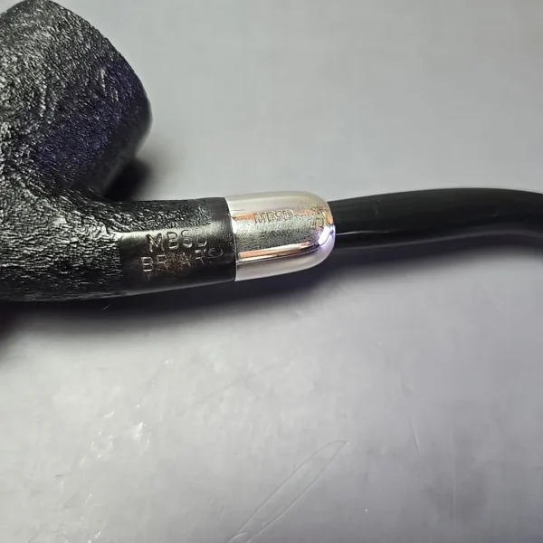 MBSD Briars Timeless Traditions 2 Sandblasted Bent Billiard w/ Silver Handmade Briar Pipe, New - Image 7