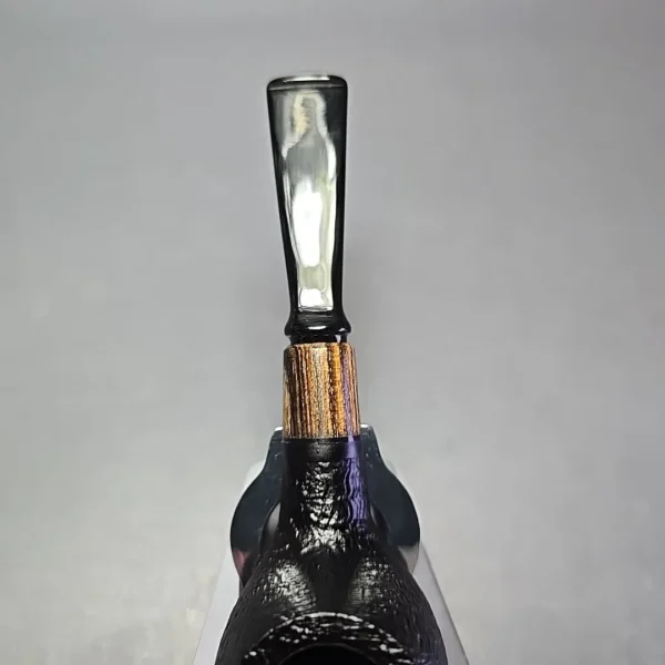 MBSD Briars by Piero Vitale Black Sandblasted Author w/ Zebrawood, Briar Pipe, New - Image 7