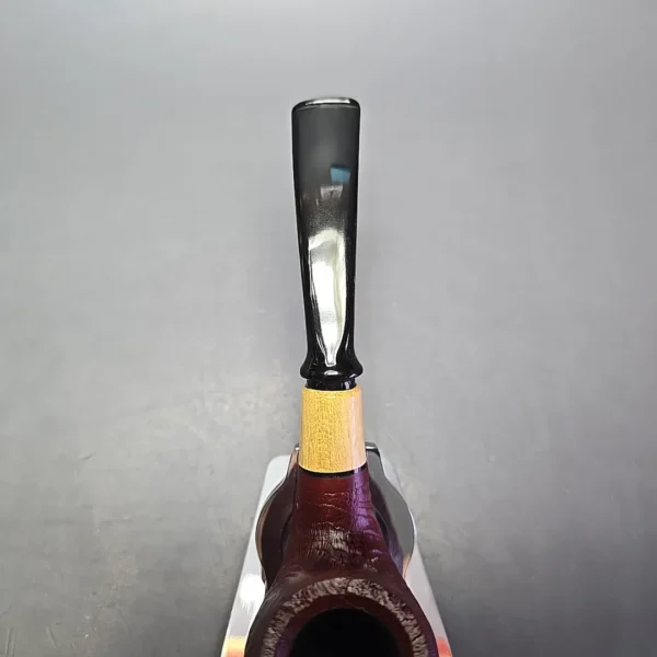 MBSD Briars by Piero Vitale Red Sandblasted Brandy w/ Olivewood Briar Pipe, New - Image 7