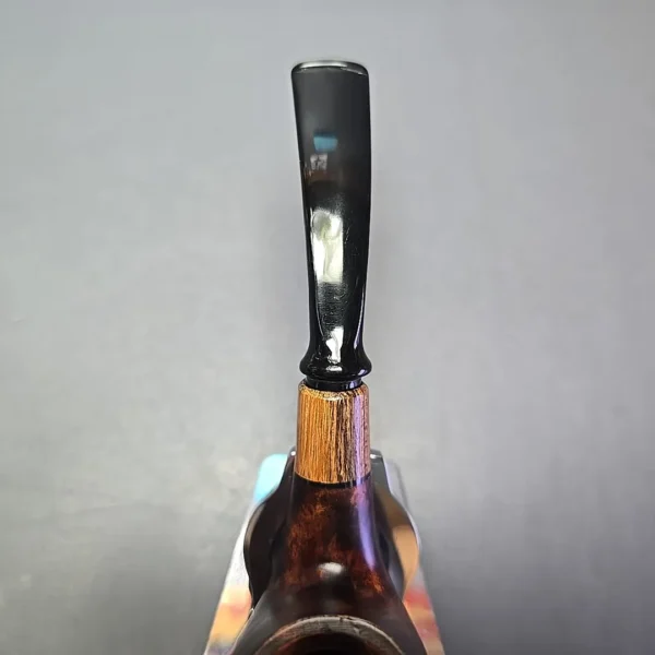MBSD Briars by Piero Vitale Sienna Contrast Smooth Brandy w/ Zebrawood, Briar Pipe, New - Image 7