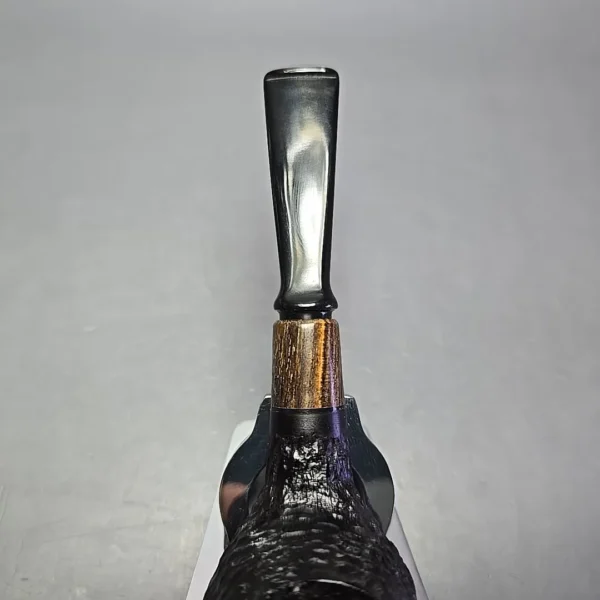 MBSD Briars by Piero Vitale Black Rusticated Author w/ Zebrawood, Briar Pipe, New - Image 7