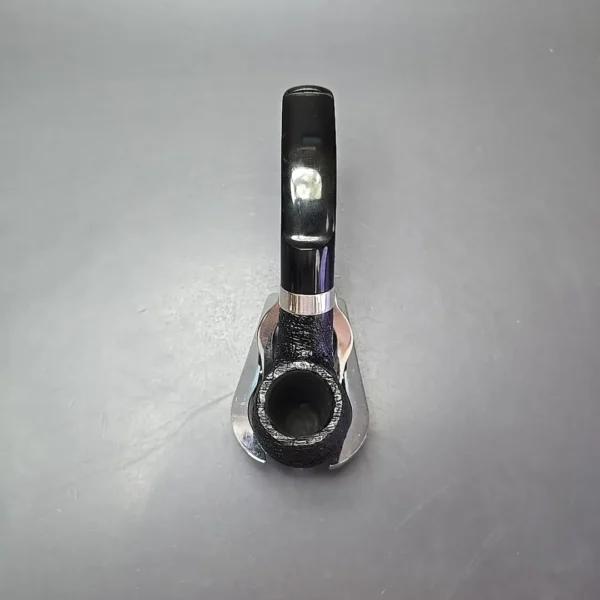 Peterson Cara 221 Sandblasted Bent Billiard w/ Silver Estate Briar Pipe, Irish Estates - Image 8