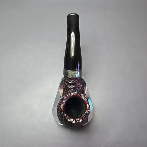Peterson Cobble XL90 Rusticated & Sandblasted Bent Billiard w/ Silver Briar Pipe, New - Image 8