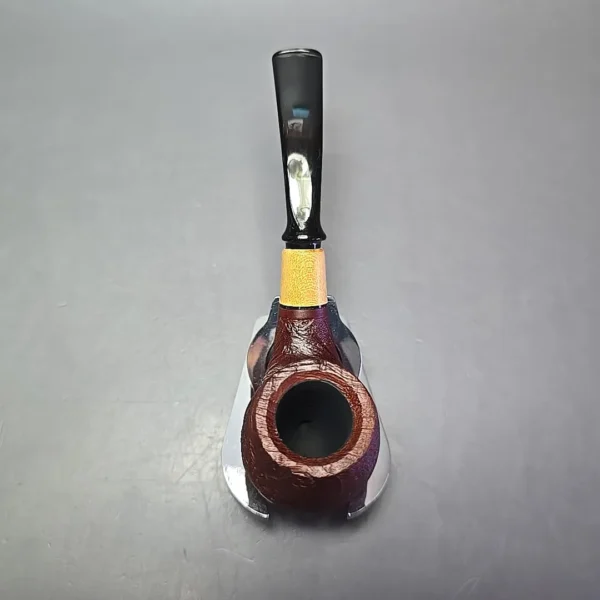 MBSD Briars by Piero Vitale Vintage Sandblasted Brandy w/ Boxwood, Briar Pipe, New - Image 8