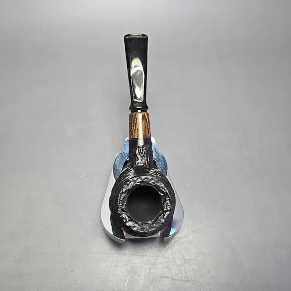 MBSD Briars by Piero Vitale Black Rusticated Author w/ Zebrawood, Briar Pipe, New - Image 8