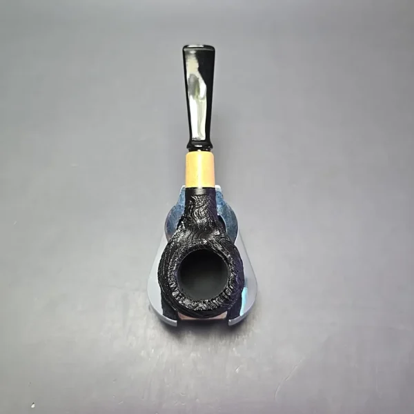 MBSD Briars by Piero Vitale Vintage Sandblasted Author w/ Boxwood, Briar Pipe, New - Image 8