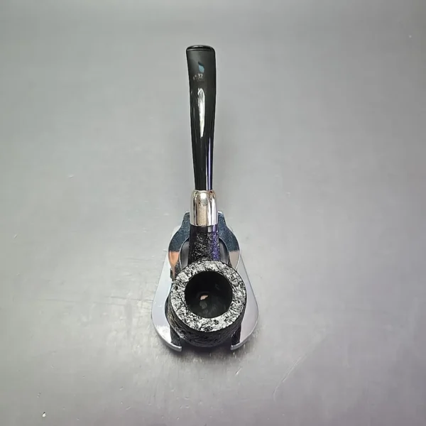 MBSD Briars Timeless Traditions 2 Sandblasted Bent Billiard w/ Silver Handmade Briar Pipe, New - Image 8