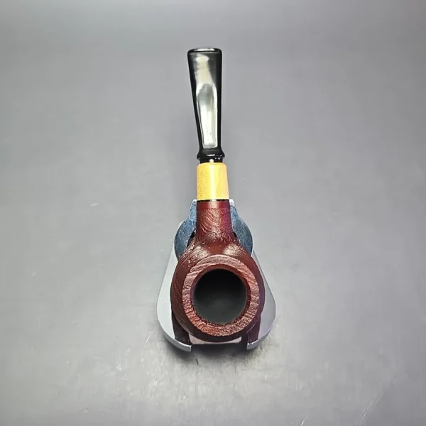 MBSD Briars by Piero Vitale Red Sandblasted Author w/ Olivewood, Briar Pipe, New - Image 8