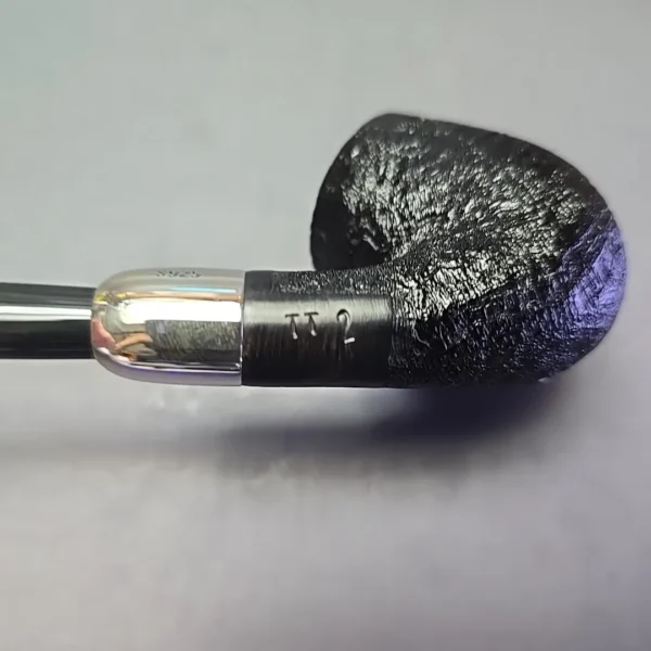 MBSD Briars Timeless Traditions 2 Sandblasted Bent Billiard w/ Silver Handmade Briar Pipe, New - Image 8