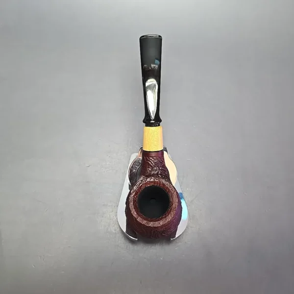 MBSD Briars by Piero Vitale Vintage Sandblasted Brandy w/ Olivewood Briar Pipe, New - Image 8