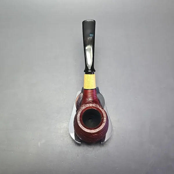 MBSD Briars by Piero Vitale Red Sandblasted Brandy w/ Olivewood Briar Pipe, New - Image 8