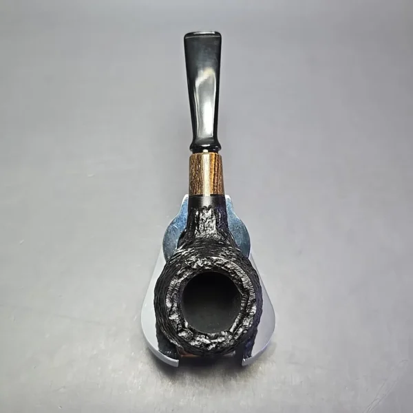 MBSD Briars by Piero Vitale Black Rusticated Author w/ Zebrawood, Briar Pipe, New - Image 8