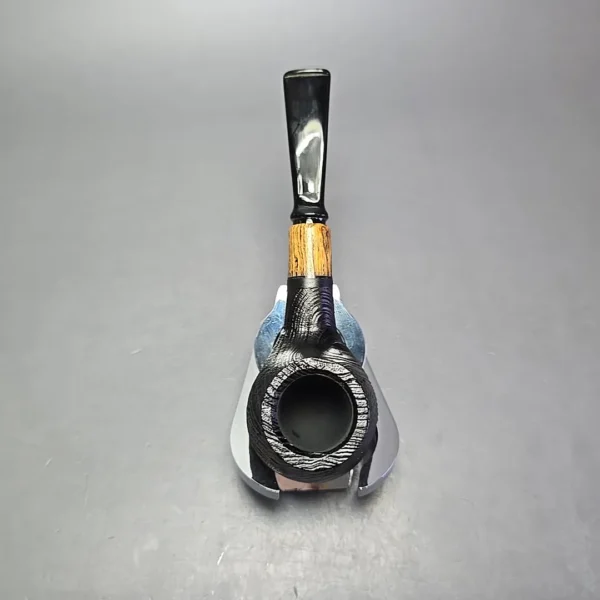 MBSD Briars by Piero Vitale Vintage Sandblasted Author w/ Zebrawood, Briar Pipe, New - Image 8
