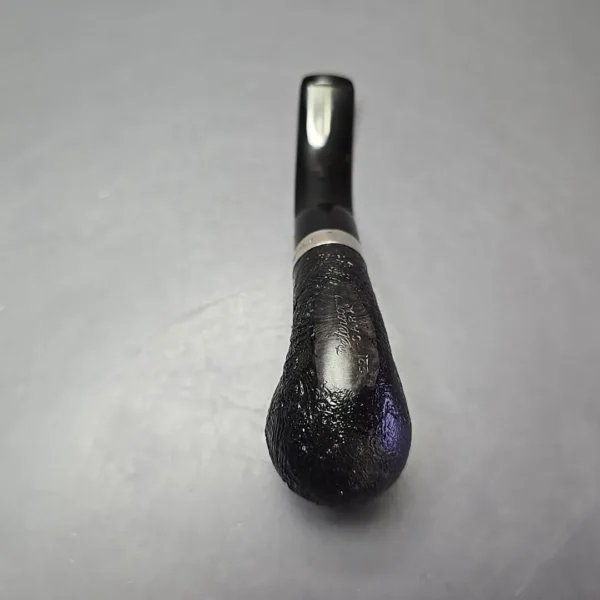 Peterson Cara 221 Sandblasted Bent Billiard w/ Silver Estate Briar Pipe, Irish Estates - Image 9