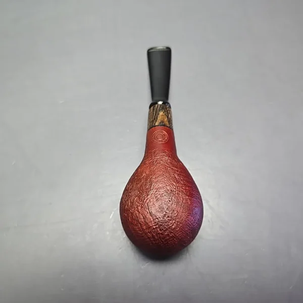 MBSD Briars by Piero Vitale Red Sandblasted Author w/ Zebrawood, Briar Pipe, New - Image 9