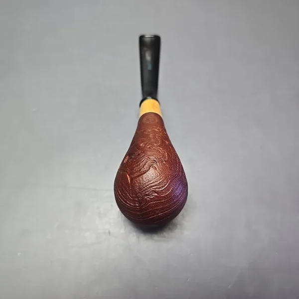 MBSD Briars by Piero Vitale Vintage Sandblasted Brandy w/ Boxwood, Briar Pipe, New - Image 9