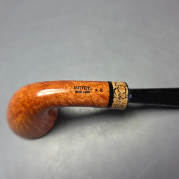 Bruno Nuttens Hand Made A Grade Smooth Dublin w/ Spalted Beechwood Briar Pipe, New - Image 9