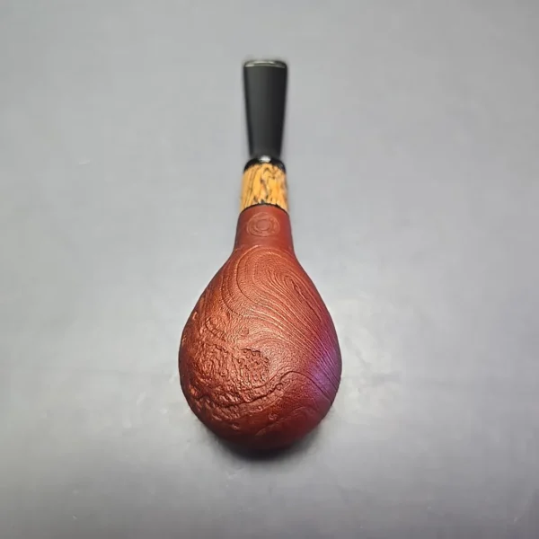 MBSD Briars by Piero Vitale Red Sandblasted Author w/ Zebrawood, Briar Pipe, New - Image 9