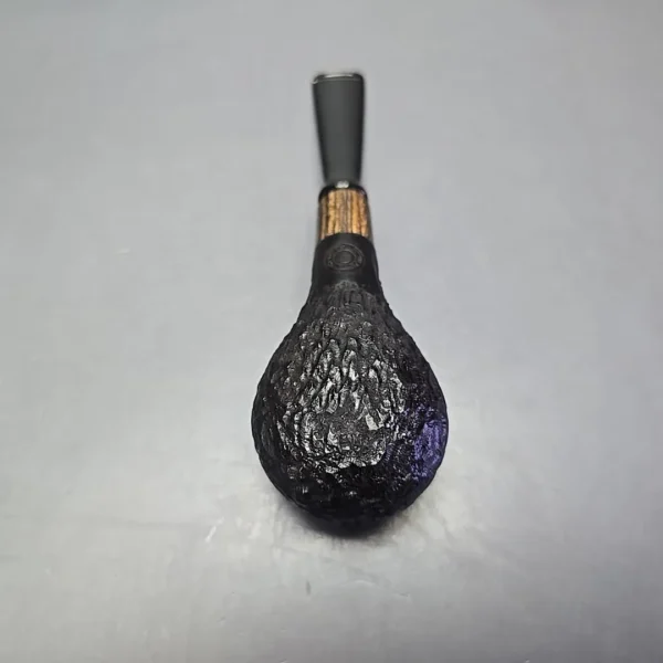 MBSD Briars by Piero Vitale Black Rusticated Author w/ Zebrawood, Briar Pipe, New - Image 9