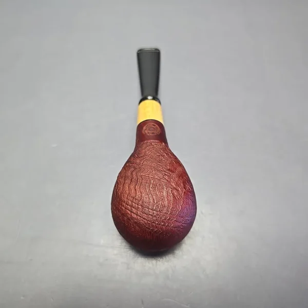 MBSD Briars by Piero Vitale Red Sandblasted Author w/ Olivewood, Briar Pipe, New - Image 9