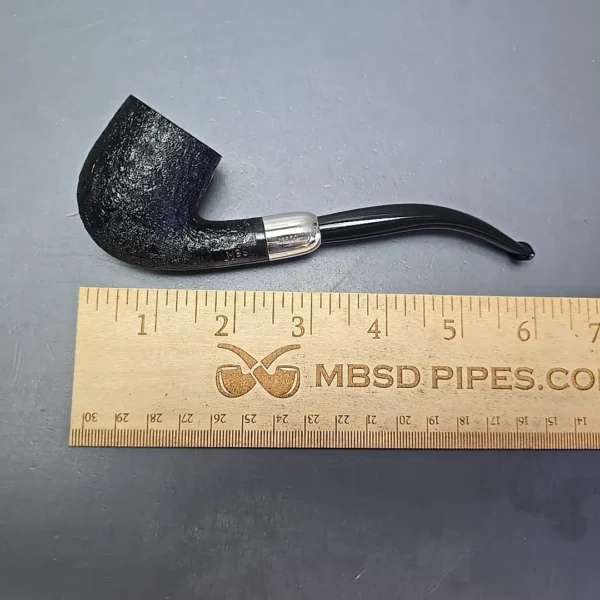 MBSD Briars Timeless Traditions 2 Sandblasted Bent Billiard w/ Silver Handmade Briar Pipe, New - Image 9