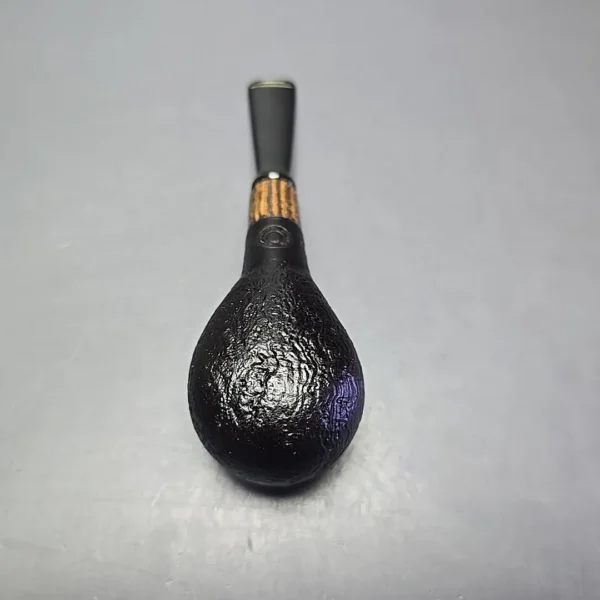 MBSD Briars by Piero Vitale Black Sandblasted Author w/ Zebrawood, Briar Pipe, New - Image 9