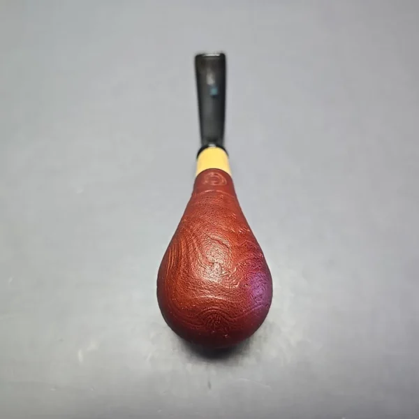 MBSD Briars by Piero Vitale Red Sandblasted Brandy w/ Olivewood Briar Pipe, New - Image 9