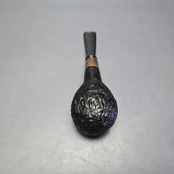 MBSD Briars by Piero Vitale Black Rusticated Author w/ Zebrawood, Briar Pipe, New - Image 9