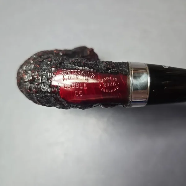 Peterson Cobble 05 Rusticated & Sandblasted Calabash w/ Silver Briar Pipe, New - Image 10