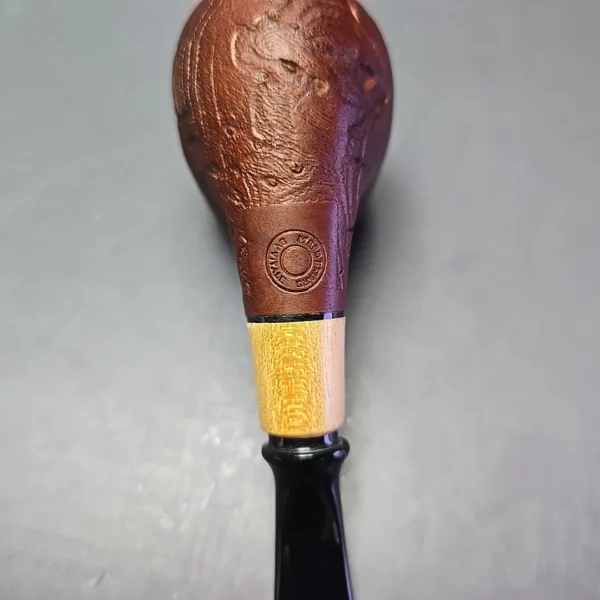 MBSD Briars by Piero Vitale Vintage Sandblasted Brandy w/ Boxwood, Briar Pipe, New - Image 10
