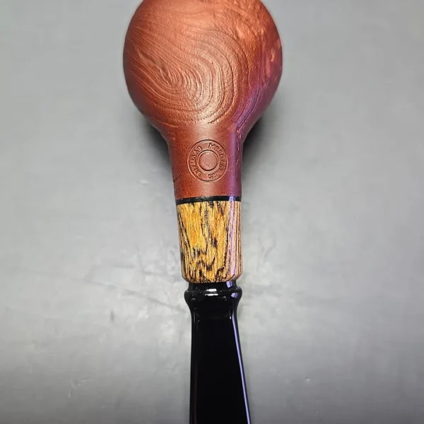 MBSD Briars by Piero Vitale Red Sandblasted Author w/ Zebrawood, Briar Pipe, New - Image 10