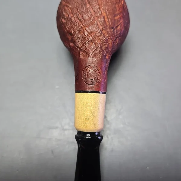 MBSD Briars by Piero Vitale Vintage Sandblasted Author w/ Boxwood, Briar Pipe, New - Image 10