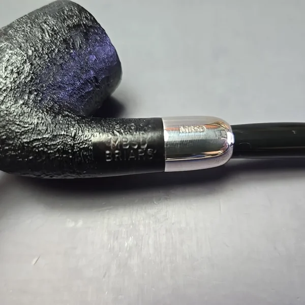 MBSD Briars Timeless Traditions 2 Sandblasted Bent Billiard w/ Silver Handmade Briar Pipe, New - Image 10