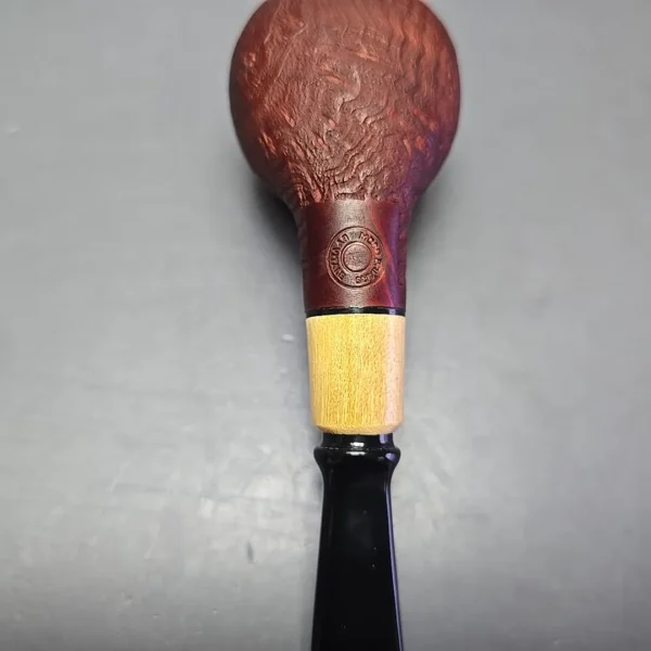 MBSD Briars by Piero Vitale Red Sandblasted Author w/ Olivewood, Briar Pipe, New - Image 10