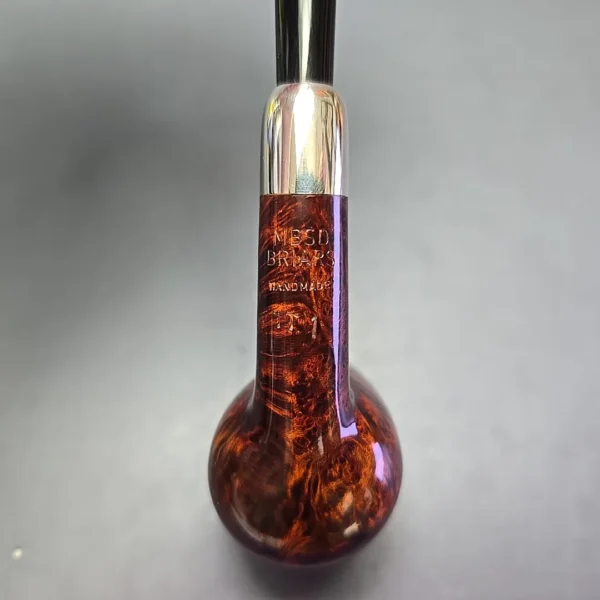 MBSD Briars Timeless Traditions 1 Smooth Billiard w/ Silver Handmade Briar Pipe, New - Image 10