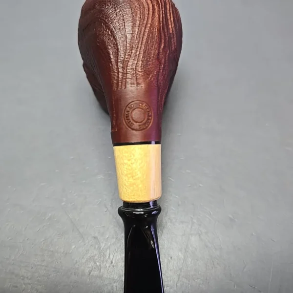 MBSD Briars by Piero Vitale Vintage Sandblasted Brandy w/ Olivewood Briar Pipe, New - Image 10