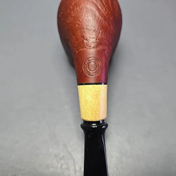 MBSD Briars by Piero Vitale Red Sandblasted Brandy w/ Olivewood Briar Pipe, New - Image 10
