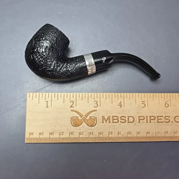 Peterson Cara 221 Sandblasted Bent Billiard w/ Silver Estate Briar Pipe, Irish Estates - Image 11