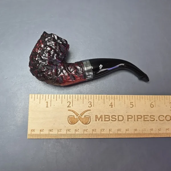 Peterson Cobble XL90 Rusticated & Sandblasted Bent Billiard w/ Silver Briar Pipe, New - Image 11
