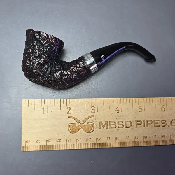 Peterson Cobble 05 Rusticated & Sandblasted Calabash w/ Silver Briar Pipe, New - Image 11