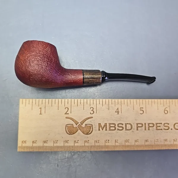 MBSD Briars by Piero Vitale Red Sandblasted Author w/ Zebrawood, Briar Pipe, New - Image 11