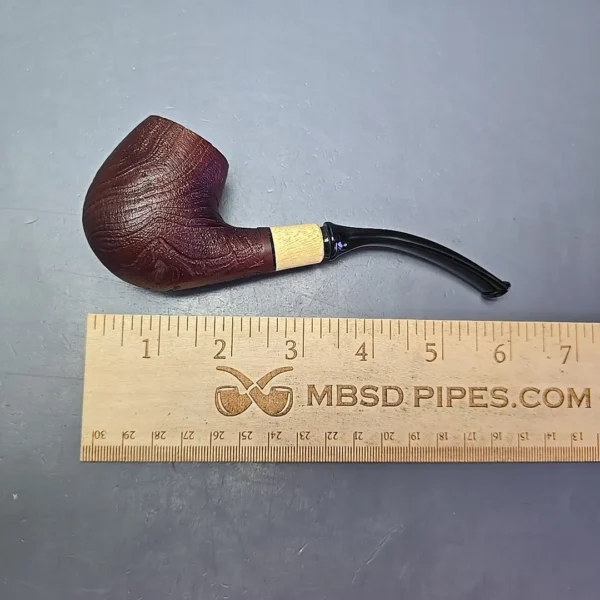 MBSD Briars by Piero Vitale Vintage Sandblasted Brandy w/ Boxwood, Briar Pipe, New - Image 11