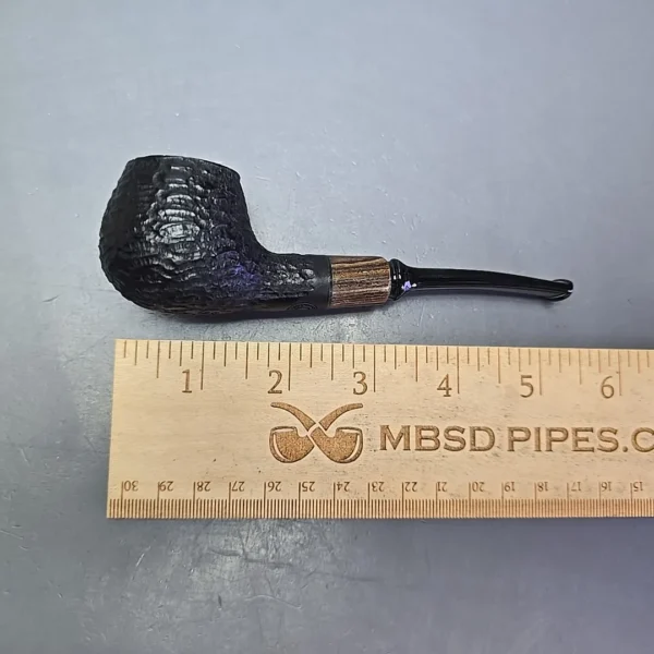 MBSD Briars by Piero Vitale Black Rusticated Author w/ Zebrawood, Briar Pipe, New - Image 11
