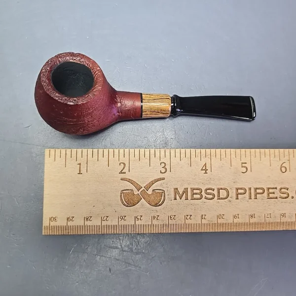 MBSD Briars by Piero Vitale Red Sandblasted Author w/ Zebrawood, Briar Pipe, New - Image 11