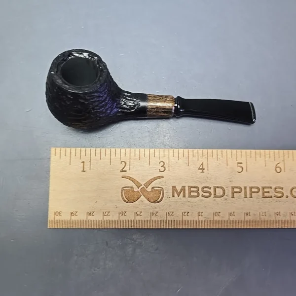 MBSD Briars by Piero Vitale Black Rusticated Author w/ Zebrawood, Briar Pipe, New - Image 11