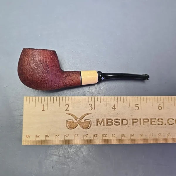 MBSD Briars by Piero Vitale Vintage Sandblasted Author w/ Boxwood, Briar Pipe, New - Image 11
