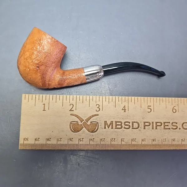 MBSD Briars Timeless Traditions 2 Sandblasted Bent Billiard w/ Silver Handmade Briar Pipe, New - Image 11