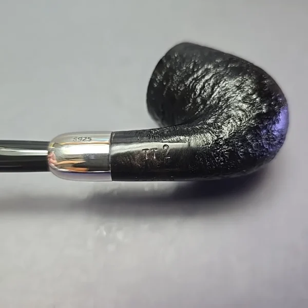 MBSD Briars Timeless Traditions 2 Sandblasted Bent Billiard w/ Silver Handmade Briar Pipe, New - Image 11
